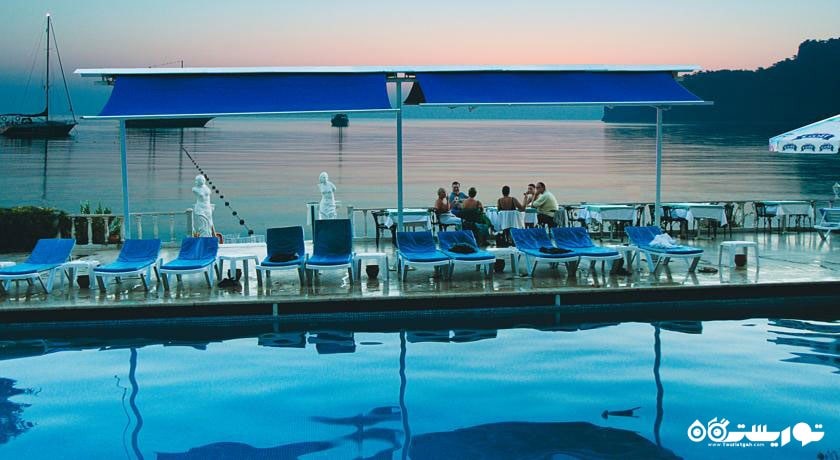 نمای استخر روباز هتل